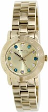 Marc Jacobs Amy Dexter Gold Dial SS Quartz Ladies Watch MBM3218