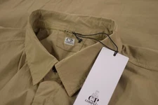 C.P. (CP) Company NWT Shirt Size L Button Front Long Sleeve Solid Tan Stretch 