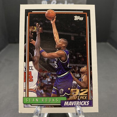 1992-93 Topps Sean Rooks #292 Rookie RC Dallas Mavericks