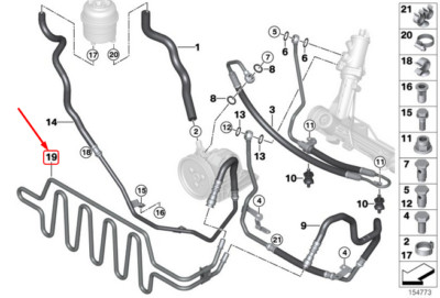 Neu BMW 3 E90 Servolenkung Loop 17217795456 7795456 OEM Original