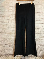 Rewash Pants Womens Large Black Ultra Wide Leg Microsuede Pull On High Rise