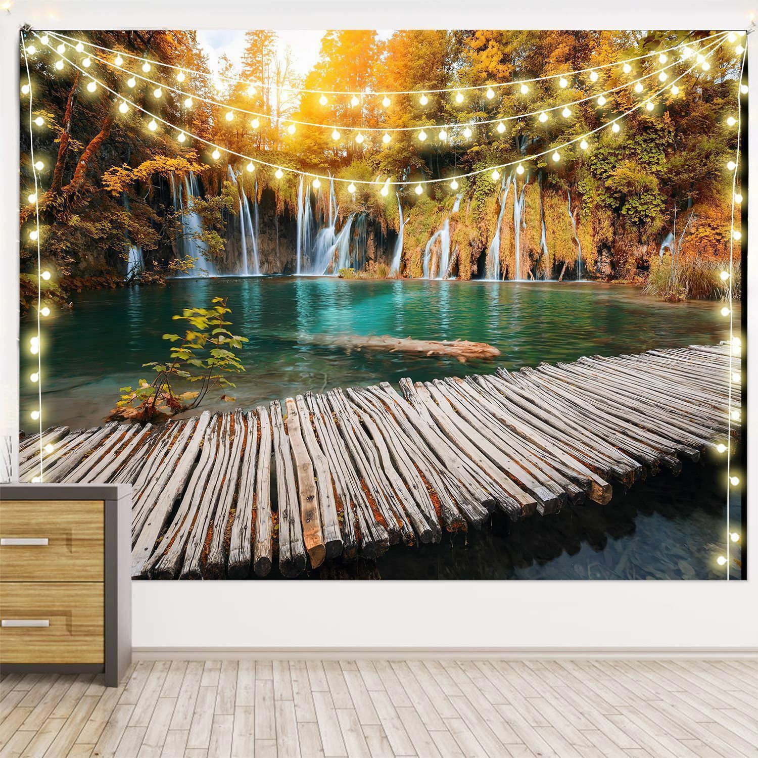 Daesar Wandteppich Natur 240x220, Wandbehang Tuch Outdoor