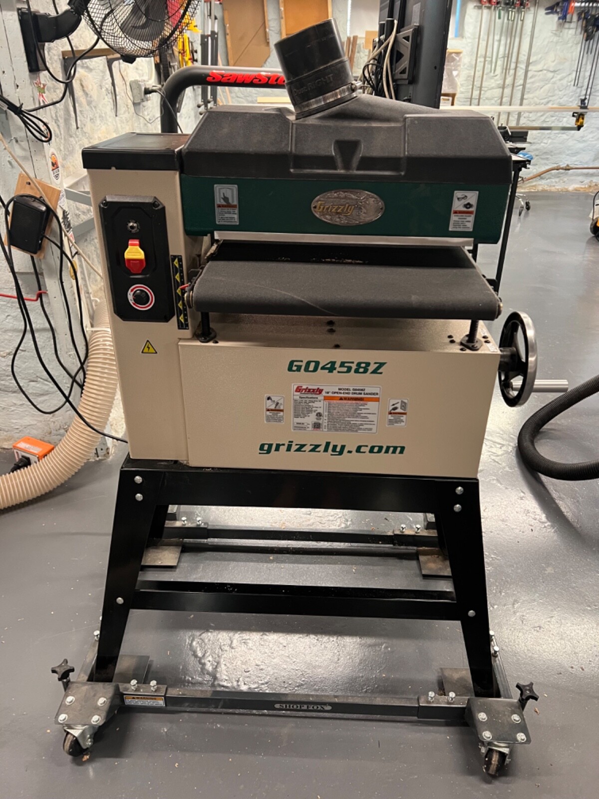 Grizzly Drum Sander G0458Z. 18" 11/2 HP OpenEnd Drum Sander w/ Variable Feed eBay