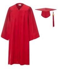 Unisex Adult Matte Graduation Gown Cap Tassel Set 2025 for High School and Ba...