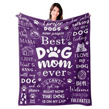 Dog Mom Blanket 60"x50" Dog Mom Gifts for Women Dog Mom Gift Birthday Gifts f...