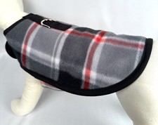 Gray, Red and Black Fleece Dog Harness Clothes Coat