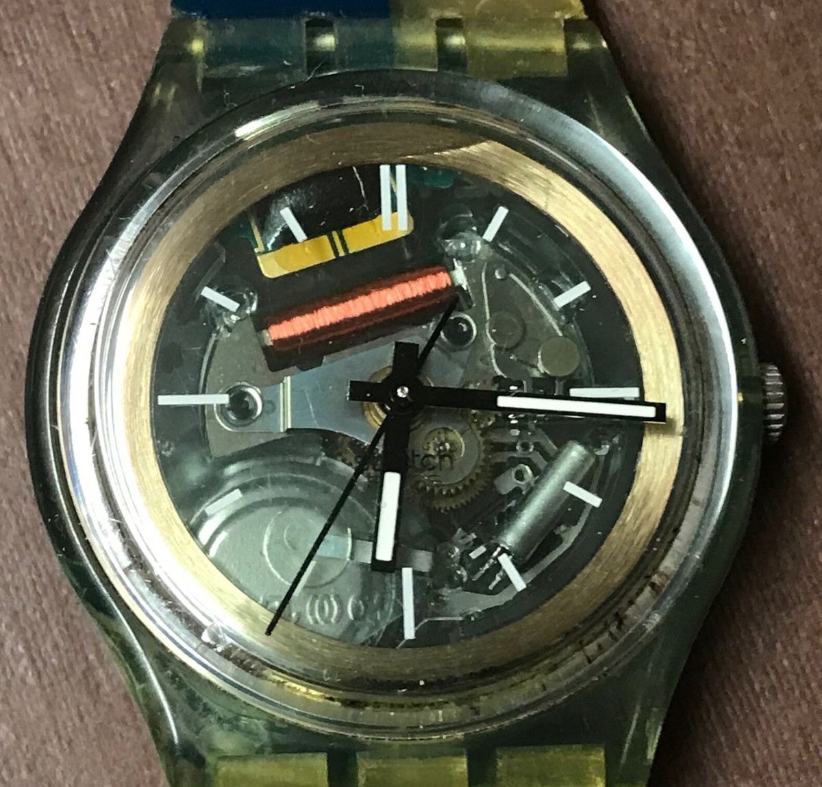 Vintage Swatch GZ157 Daimler Chrysler Clear Skeleton Men's Vintage Swatch GZ157 Daimler Chrysler Clear Skeleton Men's