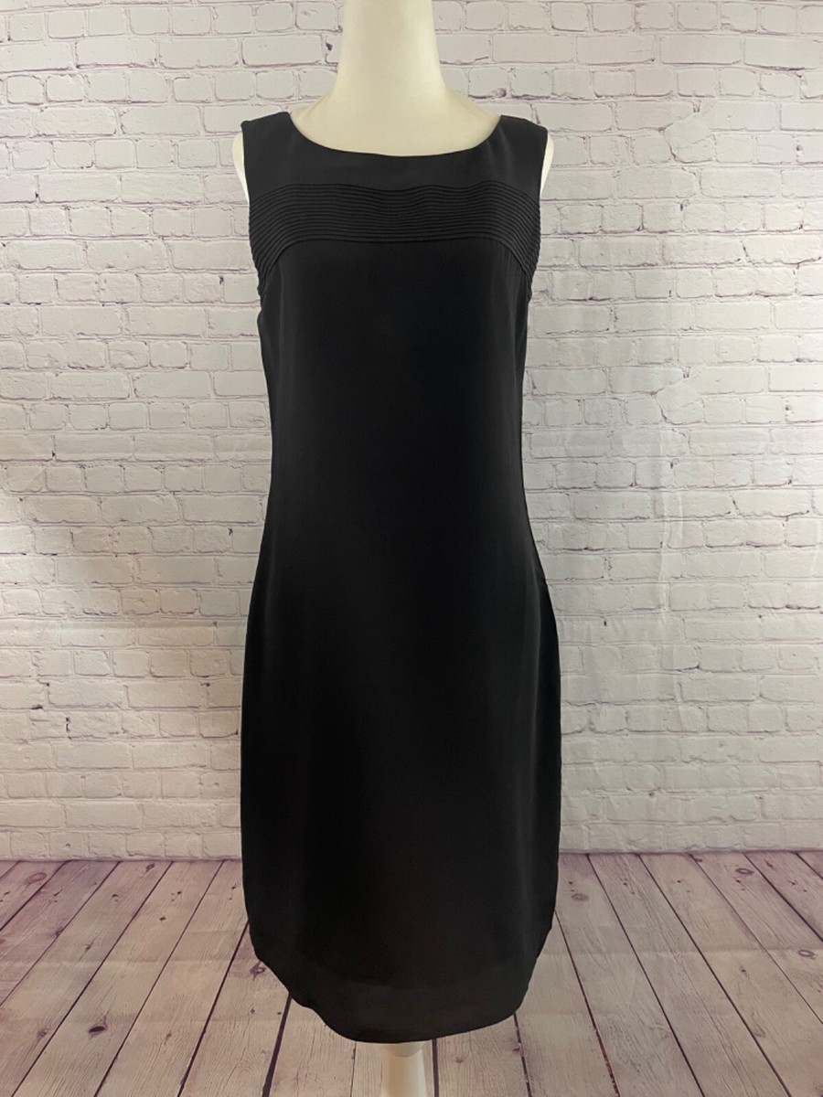 Cynthia Rowley Women's Sz 4 Dress Black LBD Silk Tie Back Seamed Bust Lined  | eBay