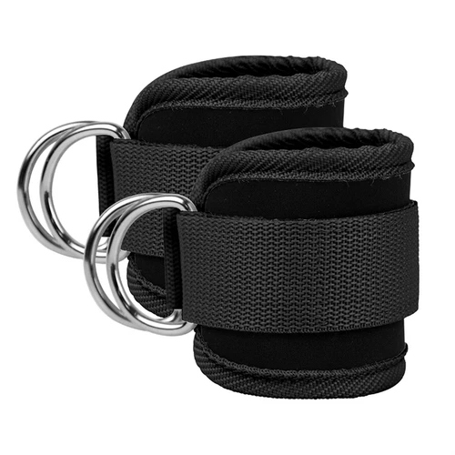 D-Ring Ankle Cuffs Leg Strength Trainer Cable Ankle Straps Gym Workouts Double   - Picture 7 of 12