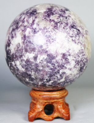 0.92lb Natural Marvelous Lepidolite Purple Mica Polished Sphere Ball Madagascar