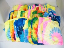 (34) PORT AND COMPANY YOUTH CREW NECK SHORT & LONG SLEEVE TIE DYE T-SHIRTS