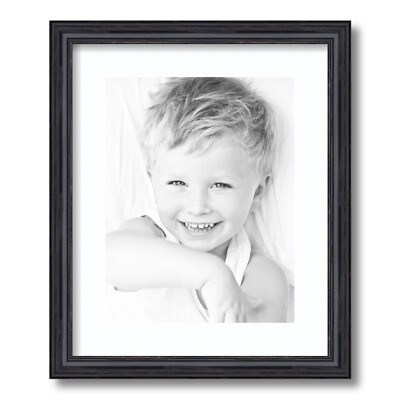 ArtToFrames Matted 14x17 Black Picture Frame with 2'' Mat, 10x13 Opening 4083