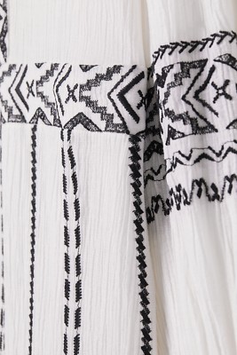 NWT - Beautiful H&M WHITE with BLACK EMBROIDERED DRESS, Size 4 | eBay