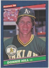 1986 Leaf Donruss - DONNIE HILL - #340 - Oakland Athletics BOX FRESH