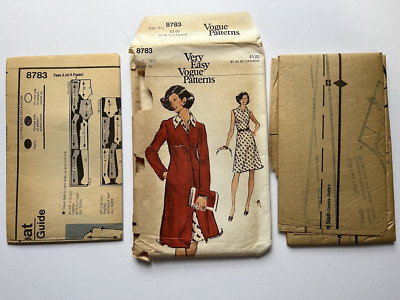 Vtg Very Easy VOGUE Patterns Sz 16.5 Dress & Coat UNCUT