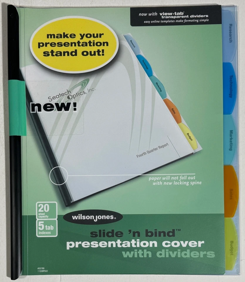 Wilson Jones 演示封面带 5 个标签分隔板 4 - 20 张容量 — 第 2/4 张图片