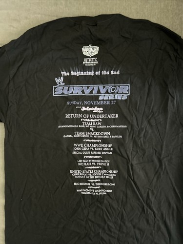 VINTAGE Survivor Series WWF The Undertaker RAW Smackdown RIP Sz XL OG! New 2005 - Picture 8 of 14