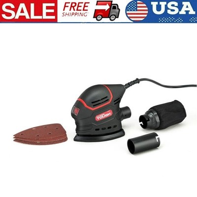 1.5 Amp Corded Detail Sander with Dust Bag Vacuum Hose Adapter&3 Sanding Sheets