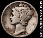 1938 Silver Mercury Dime-Scarce Better Date No Reserve #i2608