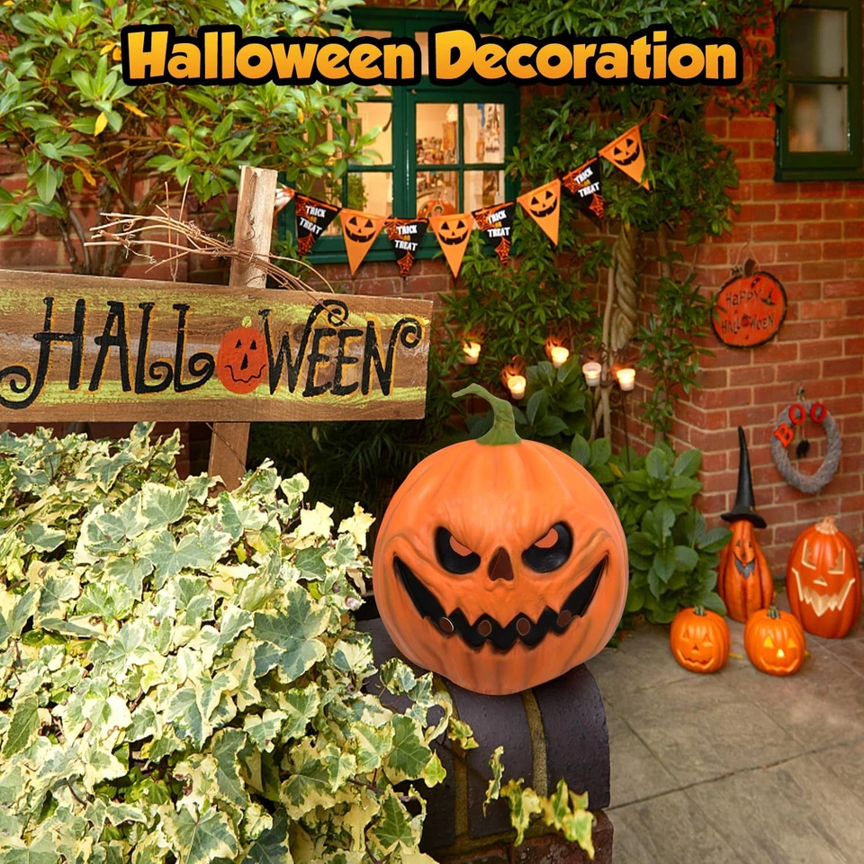 Máscara de calabaza de miedo de Halloween Mascarada Cosplay Disfraz Accesorios Látex Pumpki Foto 4 de 4