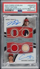 2023 Topps Sterling Sets Mike Trout Shohei Ohtani Red Dual Patch Auto /5 PSA 8
