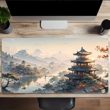 Landscape Mousepad, Extension Game Mousepad, Landscape Pavilion Desk Mat Gift  