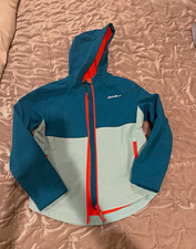 Eddie Bauer Kids Hooded Full Zip Jacket M 10/12 dark and light blue