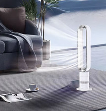 Ventilateur sans feuilles/sans lames IronMax - Blanc argenté - Vitesse 9H - Ecran LCD
