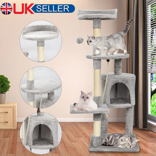 Large Cat Tree Activity Centre Scratching Post For Adult Cats Climbing Tower UK