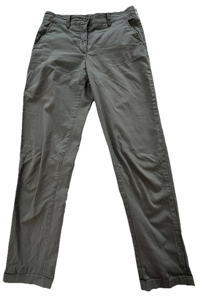 country road pants 8,ladies cotton chino /  khaki green , side & back pockets 