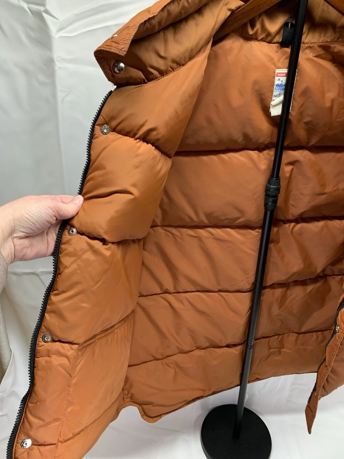 Vintage Frostline Kit Mens Large Burnt Orange Nylon Puffer Down Vest Rancher image 9