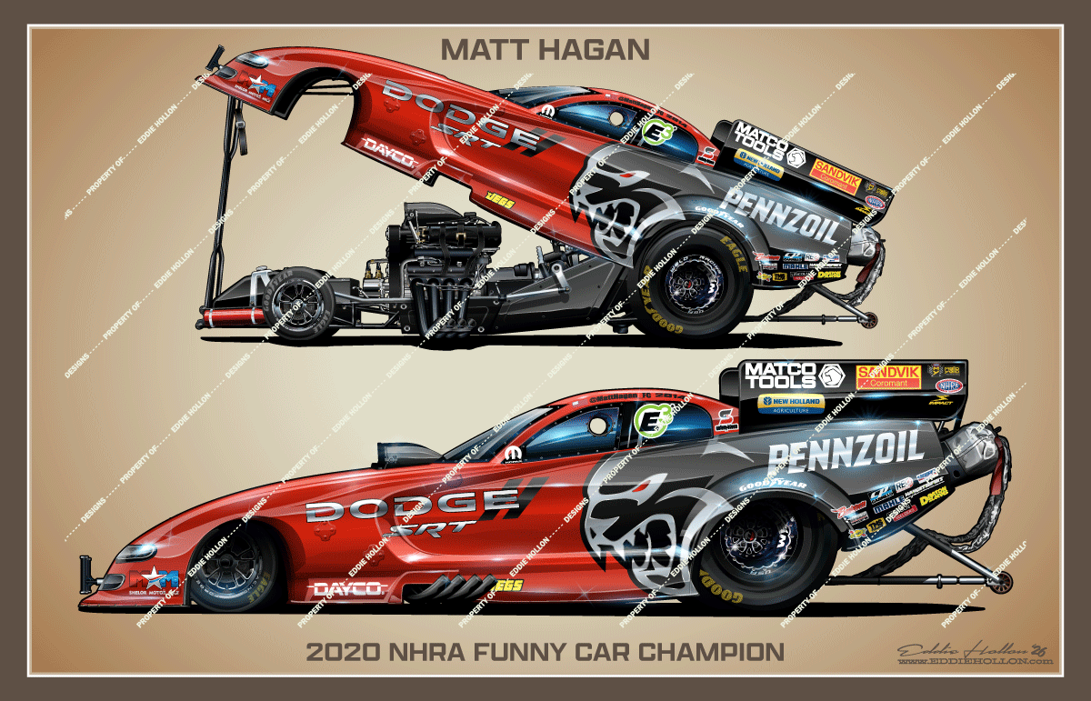 Matt Hagan's '20 Dodge Charger Funny Car Poster-Banner Print-125