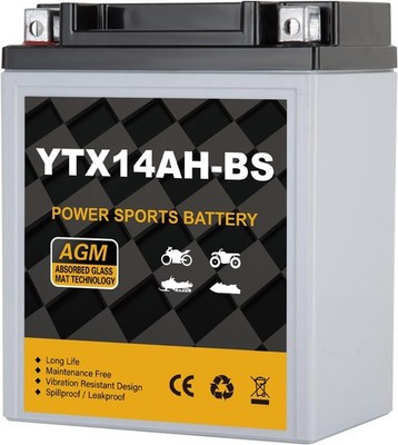 YTX14AH-BS 12V 12A 220CCA Rechargeable AGM Battery Powersport for ATV UTV Scoote