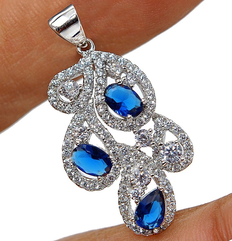2CT Heat Treated Kyanite 925 Sterling Silver Pendant Jewelry LV4-8