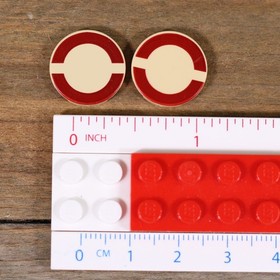 LEGO Star Wars Tan Tile Round 2x2 Dark Red Semicircles Pattern 4150px33 Qty 2
