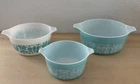 Pyrex Amish Butterprint Teal Aqua Casserole Dishes No Lids 473/474-B/475-B