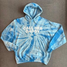 Barstool Sports Hoodie Blue Tie Dye Sweater Sweatshirt Call Her Daddy Alex Large