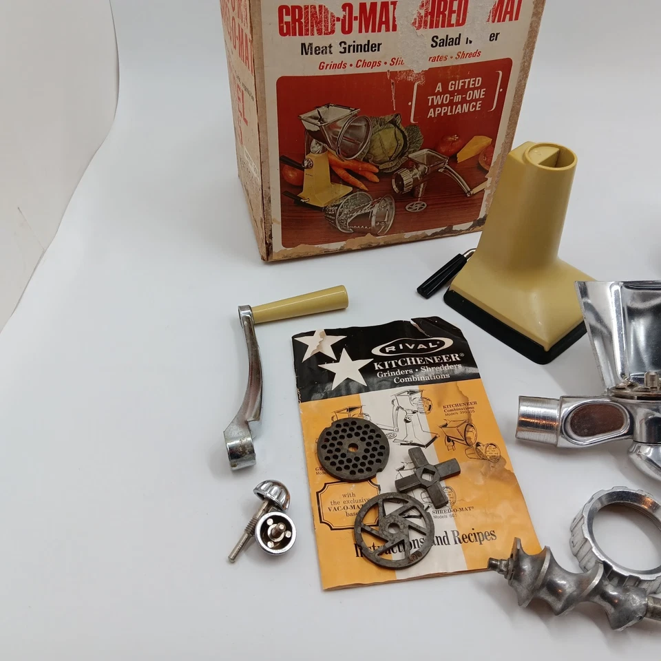 Combo Vintage Verde Abacate Rival Grind-O-Matic Shred-O-Matic Modelo 395 - Imagem 2 de 4