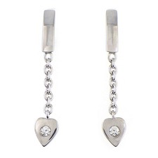 Cartier Pierced Earrings Mon Amour Heart Swing Drop Diamond 750(18K) White Gold