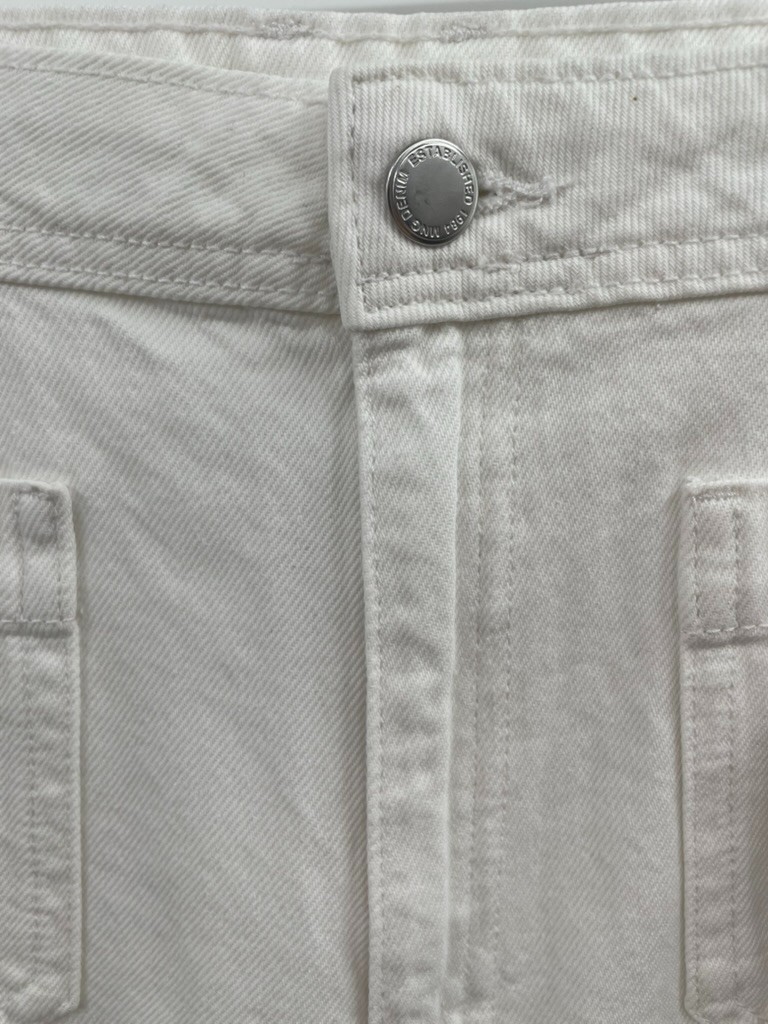 NWT Mango Jeans Women's 12 White Denim Wide Leg Zip Fly High Waist thumbnail 9