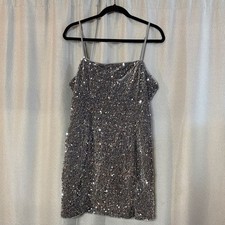 Cider Silver Sequin Mini Dress – Size XL – NWT – Sparkly Party Dress