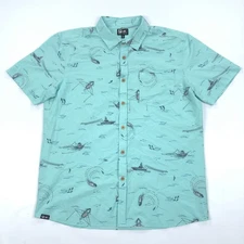 Pelagic Fishing Shirt Mens XL Dockside Stretch Woven Short-Sleeve Button-Down