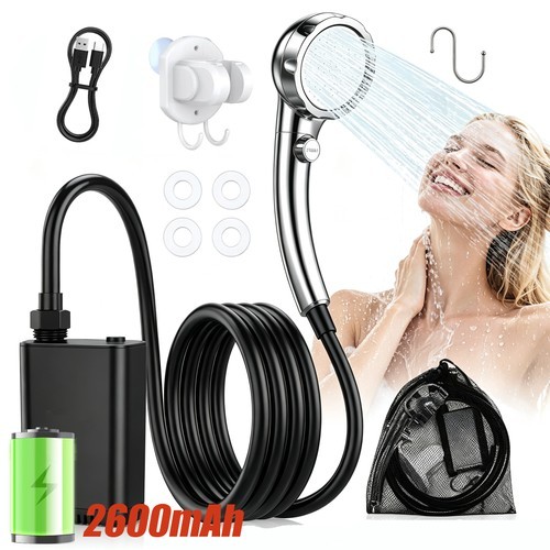 🚀💯Portable Shower for Camping, Rechargeable Camping Shower Pump For Outdoor
