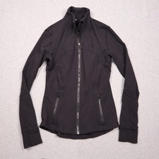 Lululemon Define Jacket Womens 6 Black Full Zip Thumbholes Yoga Running Athletic