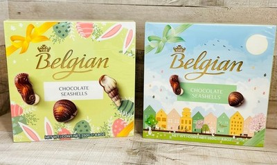 Easter Belgian  Chocolate Seashells 8.8oz Boxes Basket Gifts (2 Pack)