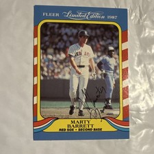 Fleer 1987 Marty Barrett #2 Red Sox Limited Edition Autographed MLB Card!! G 10!