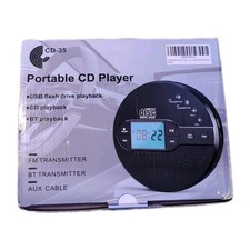 Portable CD Player Bluetooth Rechargeable 2000Mah Battery Anti-Skip LCD FM Radio