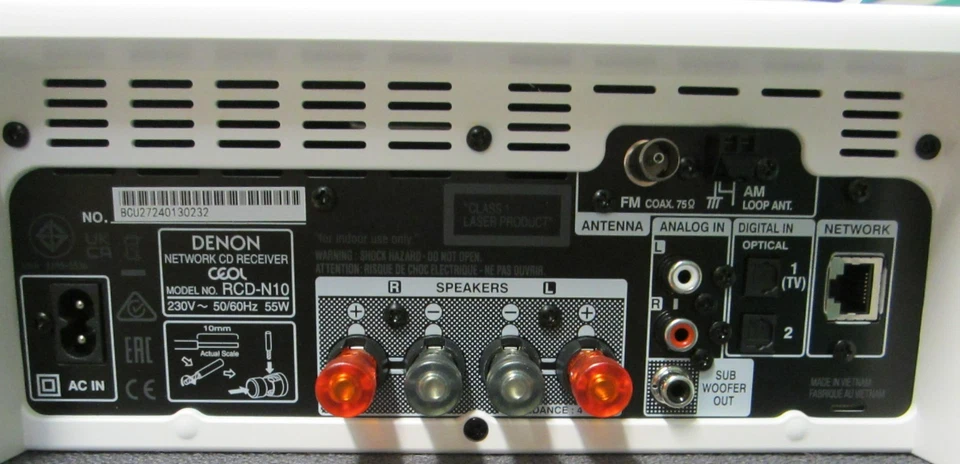 Denon CEOL N-10 Bluetooth Kompaktanlage - Weiß, 3x gebraucht, neuwertig - Bild 3 von 4