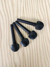 Swiss Style Violin Pegs Set of 4 - Natural Ebony, Pre-Drilled String Holes