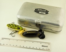 Vintage Arbogast Jitterbug Lot with UMCO Antique FIshing Lure Tackle Box JJ13